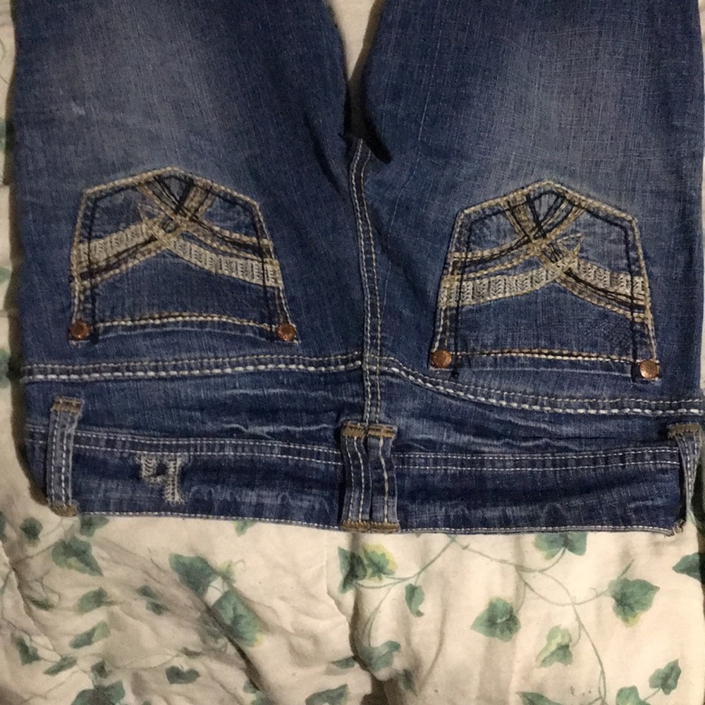 Low rise boot cut jeans